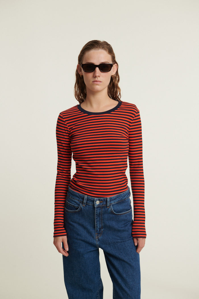 Basic Apparel Ludmilla LS Tee T-shirts 765 Sky captain / Grenadine